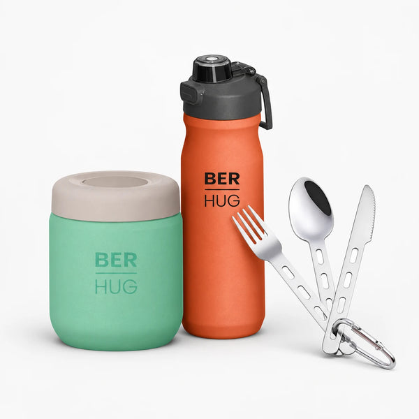 Malica v službi paket - ORANŽNI - Foody 480 ml + Sporty 620 ml + servini pribor