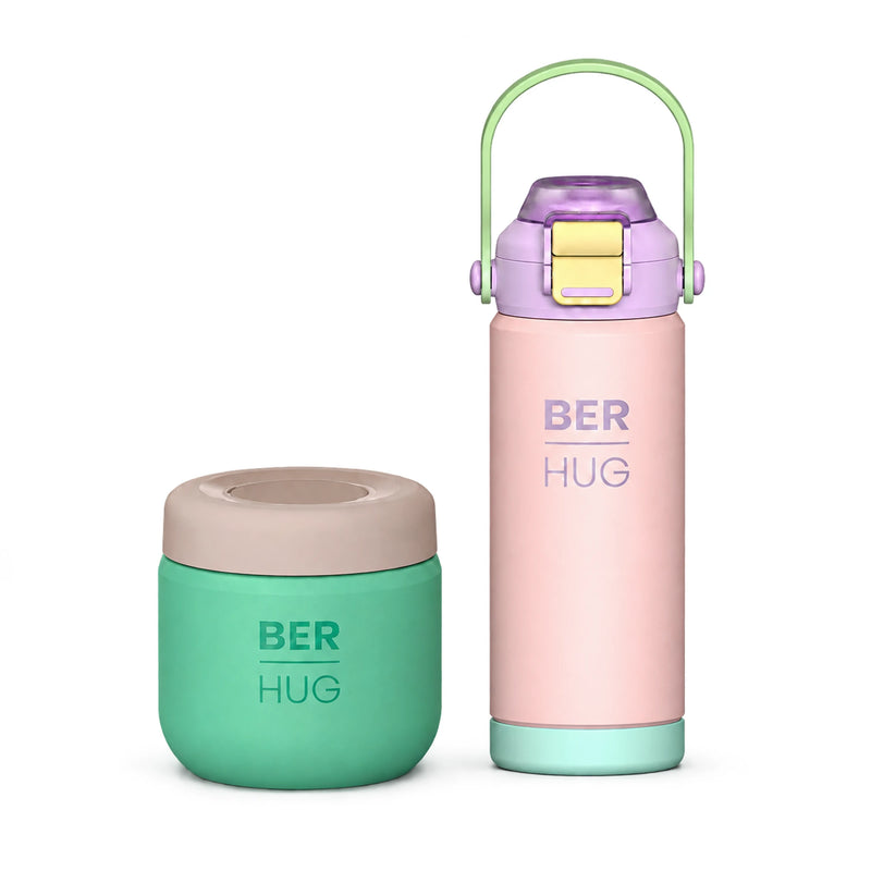 BERHUG PINK Šolski paket – Kiddo 550 ml + Foody 360 ml